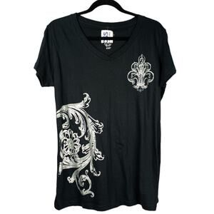 HARVE' BENARD NWT Women's Fleur-de-lis Fitted Tee. L